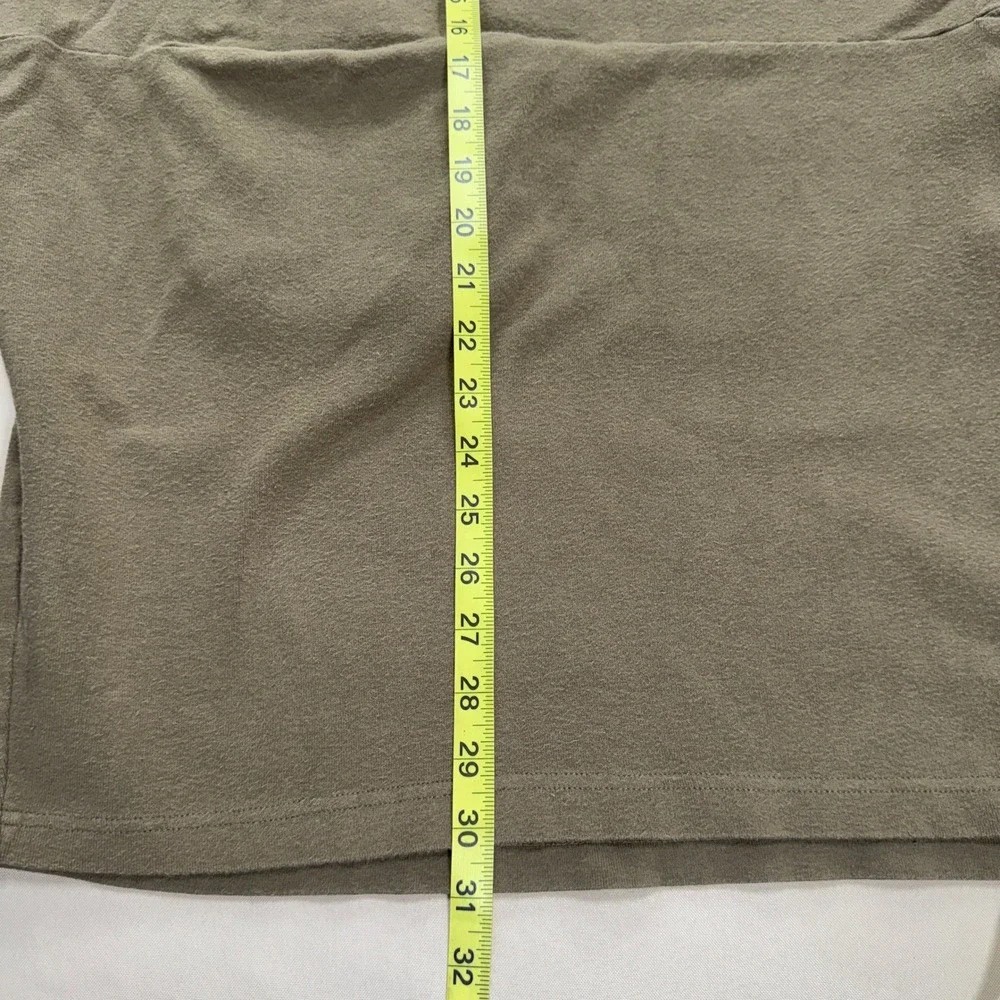 Free People Beach Olive Tan Funnel Neck Oversized Tunic Sweatshirt Pockets M GUC